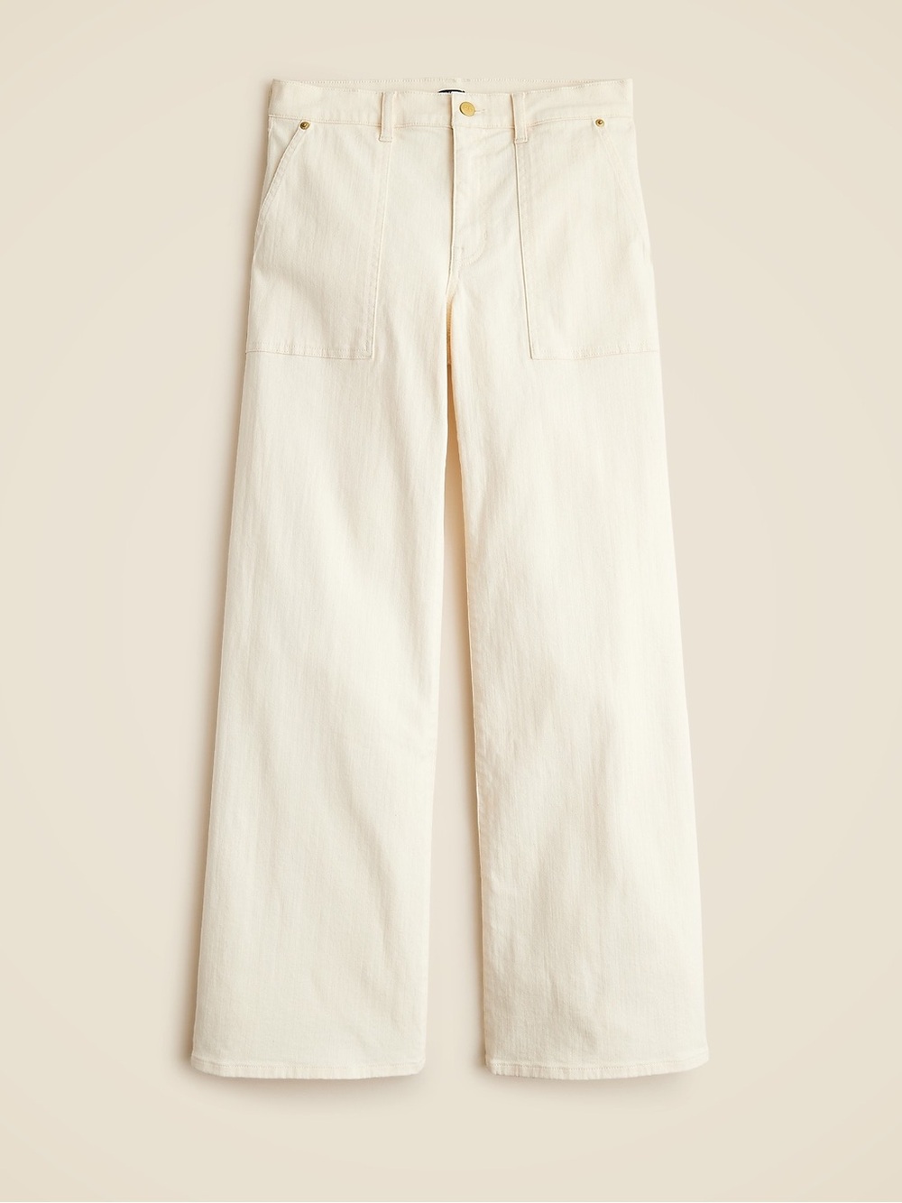 NWT J.Crew Camp Pocket Wide Leg Pants Ecru Cream Denim 29 - Picture 3 of 14
